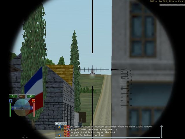 Screenshot: another panzer, Aw1ace asks about capping Ciney